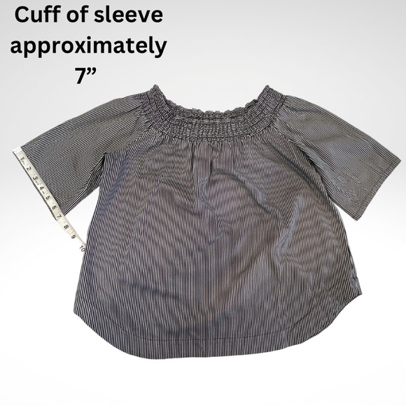 7th Avenue New York Design Studio off the Shoulder Neckline Vertical Striped Top - Picture 13 of 17